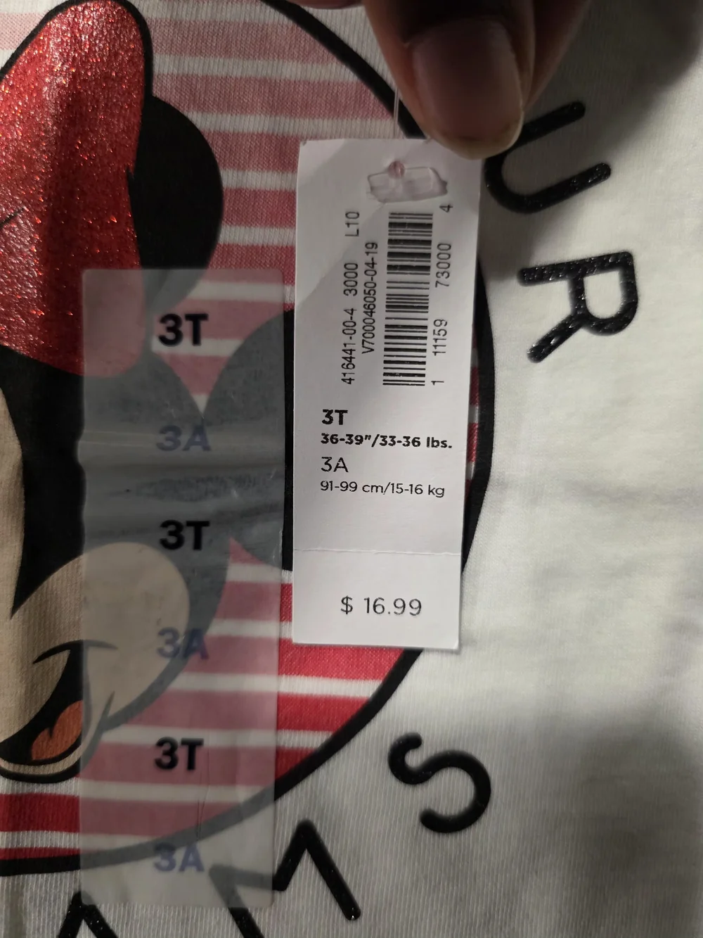 Old Navy White Minnie Mouse Tee with Pink Bow Graphic